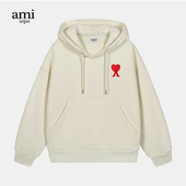 AMI IEPO官方戴帽连帽卫衣女2022年秋冬季 加绒加厚卡其色学生外套