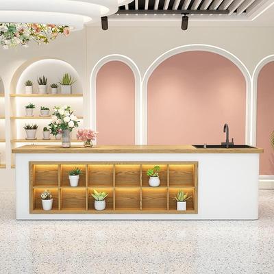果切操作台花店工作台甜品店咖啡店吧台迎宾台前台接待台转角定制