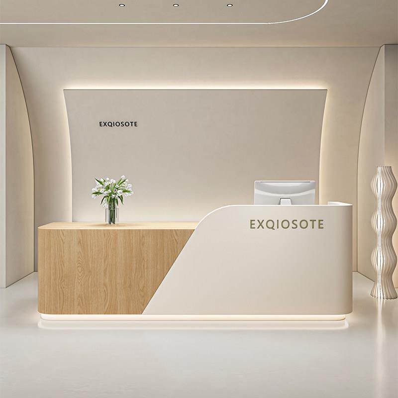 美容院收银柜台服装店公司前台接待台吧台轻奢高级感网红培训机构