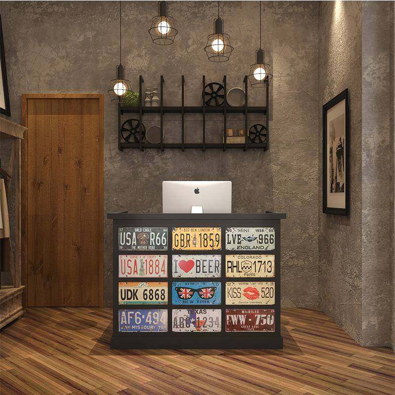 服装店收银台美式复古柜台小型餐厅饭店酒馆养生馆吧台创意前台桌