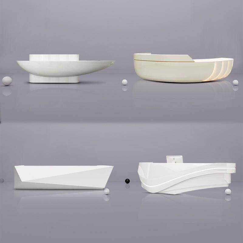 玻璃钢前台美容院烤漆异形吧台公司创意简约接待台酒店大堂收银台