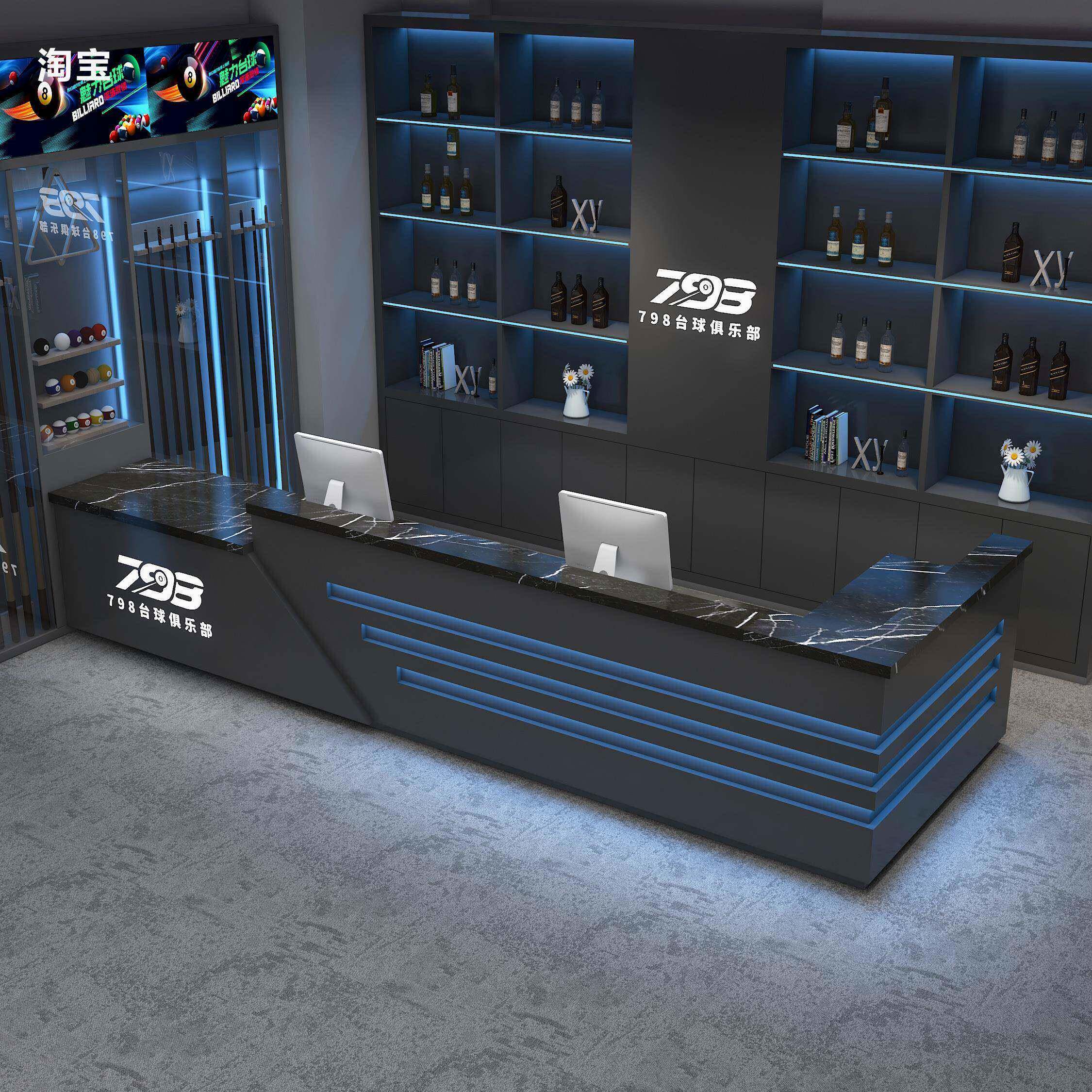 收银台台球厅吧台工业风电竞酒店前台网咖俱乐部接待台棋牌室桌球