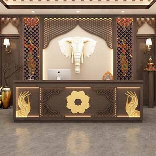 覆古民族风收银台养生馆泰式吧台饭店料理店前台瑜伽馆东南亚柜台