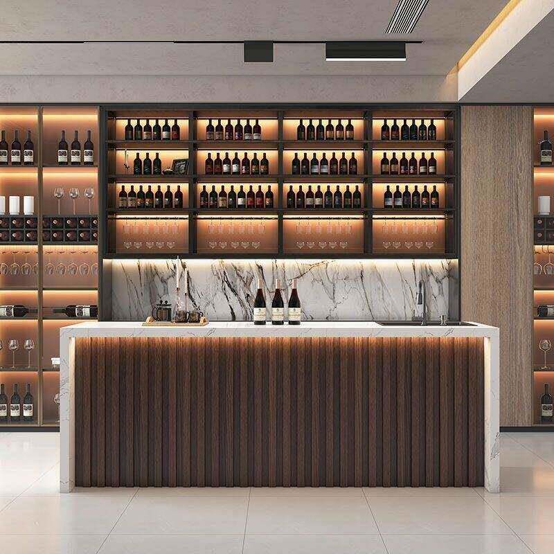 公司水吧一体柜酒吧大理石茶水间商用吧台休闲 区loft吧台桌简约