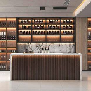 公司水吧一体柜酒吧大理石茶水间商用吧台休闲 区loft吧台桌简约