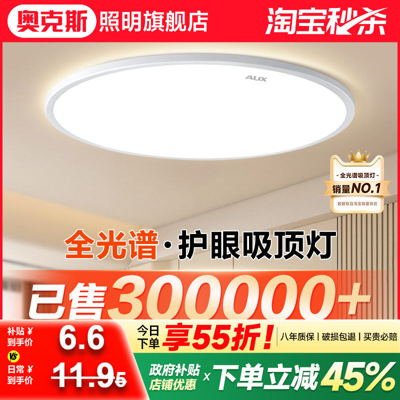 阳台灯led吸顶灯现代简约卧室灯超薄主卧厨房2025新款三防主灯具