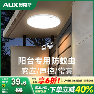 雷达led人体感应吸顶灯楼道楼梯入户门走廊过道阳台声光控感应灯
