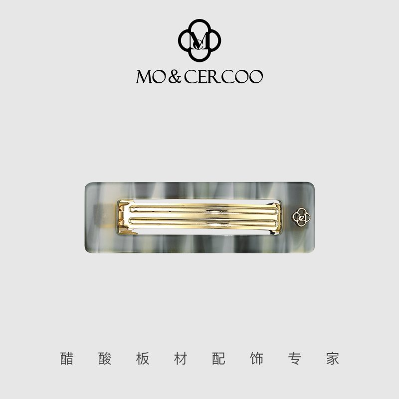 Mo&Cercoo醋酸一字夹2024新款女发夹高端横夹后脑勺发卡法式头饰