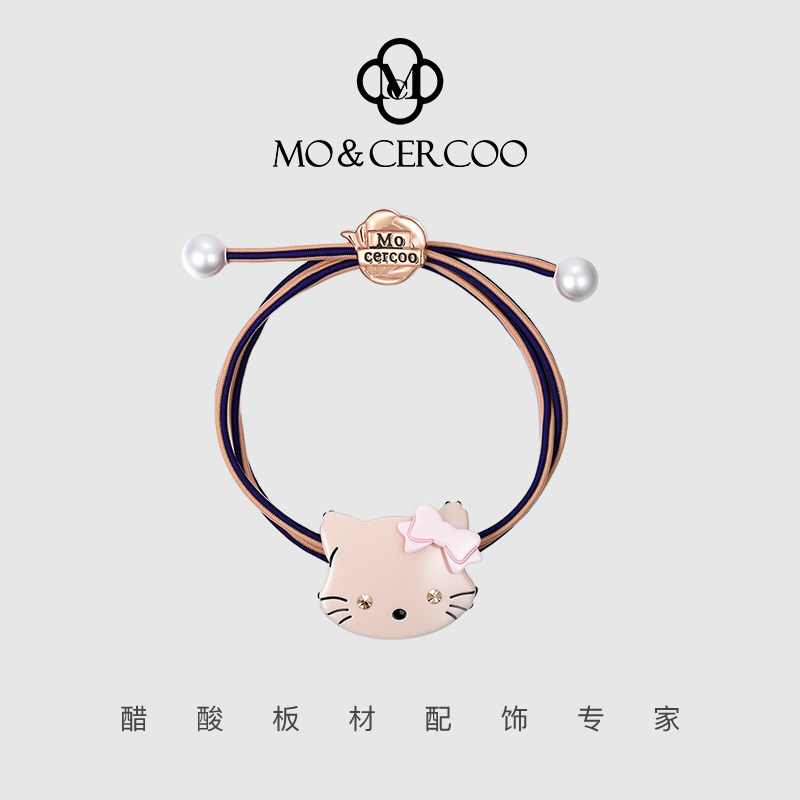 MoCercoo可爱猫咪发圈马尾发饰醋酸板材扎头饰品简约皮筋头绳女