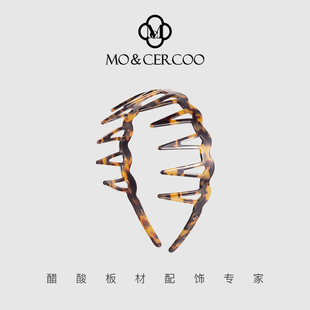 Mo&Cercoo玳瑁色发卡发饰洗脸发箍水晶头箍高颅顶宽边皇冠ins复古