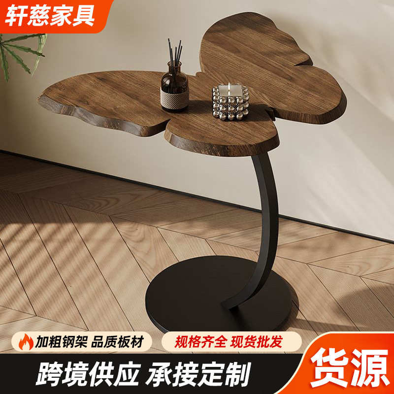 复古蝴蝶边几黑胡桃木色简约实木客厅沙发卧室边床头柜置物桌子,住宅家具,角几/边几,淘宝优惠券,粉丝福利购,淘宝优惠卷