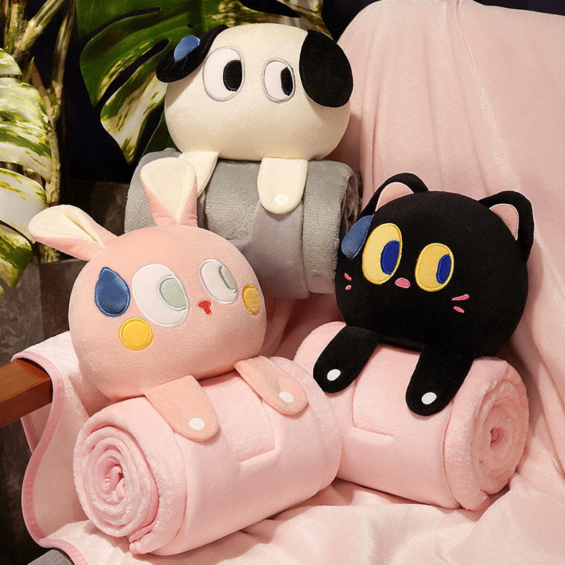 卡通抱枕毯子两用二合一办公室午睡折叠披肩小毯子空调车用靠枕女,居家布艺,抱枕被,淘宝优惠券,粉丝福利购,淘宝优惠卷