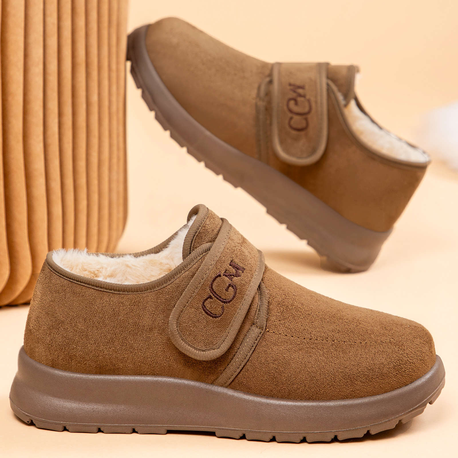 鞋女棉鞋冬季加绒加厚魔术贴雪地靴时尚百搭短靴