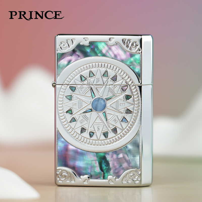 PRINCE王子煤油打火機貝殼鑲嵌
