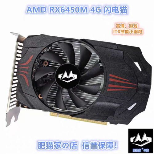 肥猫家 RX6450M 4G ITX小钢炮 D6显存高清电竞游戏独立显卡