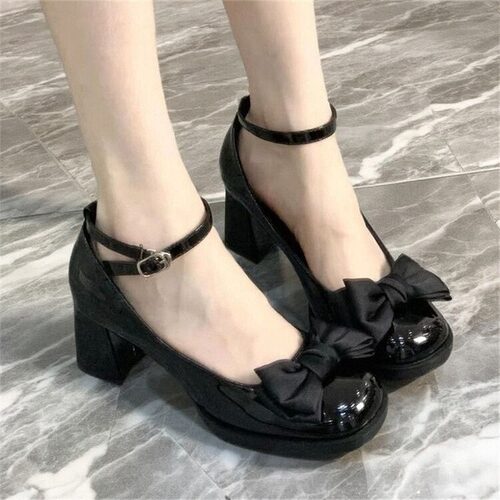 仙女风漆皮女童少女lo鞋洛丽塔jk
