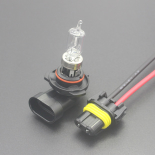 适用于 于缤越远景S1帝豪前大灯9005近光灯HB3卤素灯泡黄光插头线