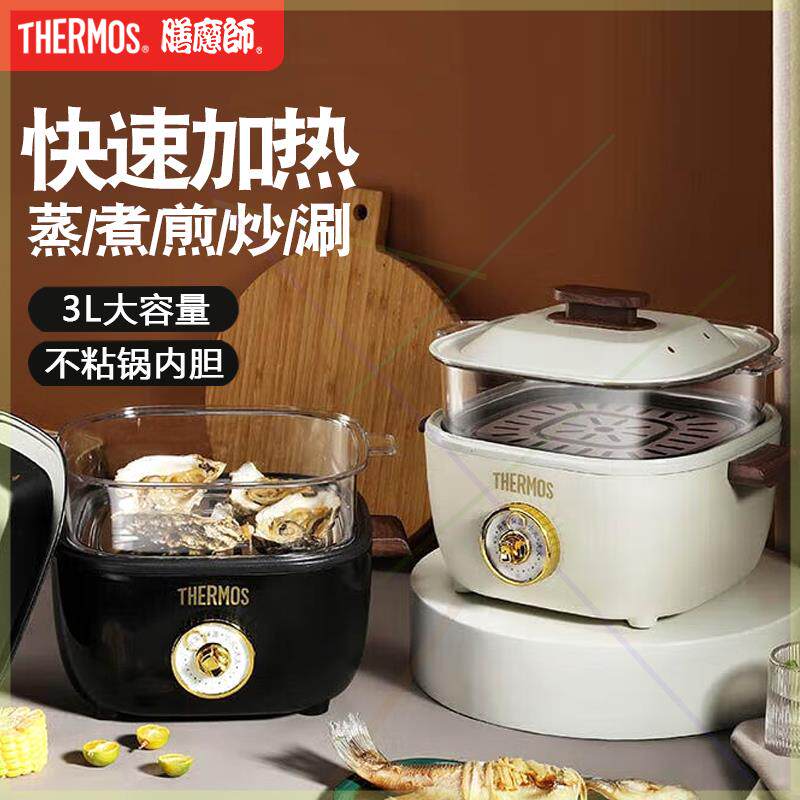 电煮锅多功能电蒸锅陶瓷煲汤一锅3L家用电火锅EHA-4331