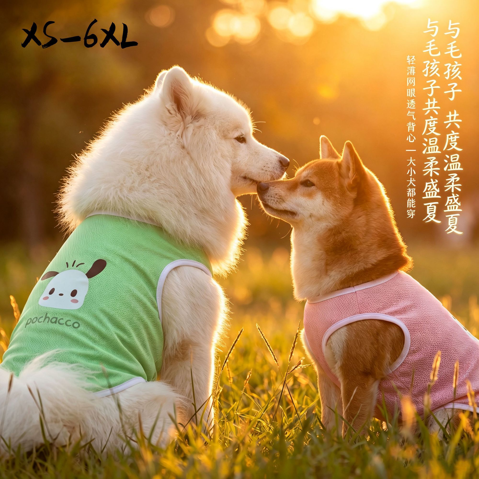 狗衣服薄款夏季透气背心金毛三丽鸥系列库洛米大型犬大尺码衣服