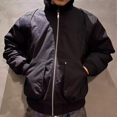 毛领重磅羽绒棉夹克外套