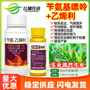 兰月红果通30%苄氨基嘌呤乙烯利玉米矮壮根抗倒伏增产生长调节剂
