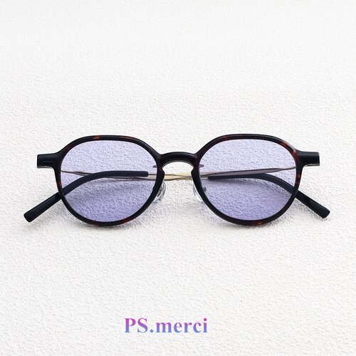 Ps.merci 超轻钛架复古偏光太阳镜防紫外线驾驶开车近视墨镜小框