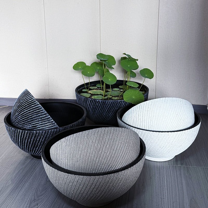 圆形碗状花盆大口径塑料花盆加厚耐用户外庭院特大睡莲荷花养鱼缸