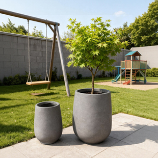 椭圆形水泥镁泥花盆轻奢高级感蝴蝶兰花水泥盆景盆栽盆子透气落地
