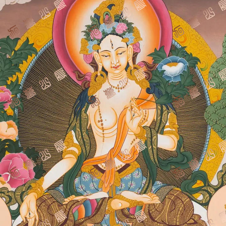 H84白度母White tara唐卡绘画高清喷绘临摹电子图片素材