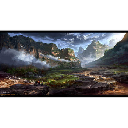 M133绿榴莲Gliulian大大场景上集原画插画图集52张 绘画临摹参考