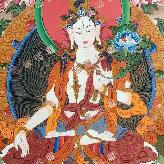 H97白度母White tara唐卡绘画高清喷绘临摹电子图片素材