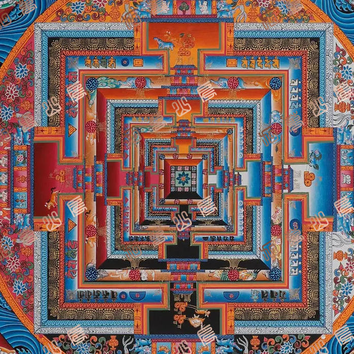 J1真言曼荼罗坛城Mantra mandala唐卡绘画高清电子图片素材