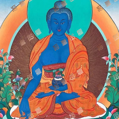 F16药师佛Medicine Buddha唐卡绘画高清电子图片喷绘临摹素材