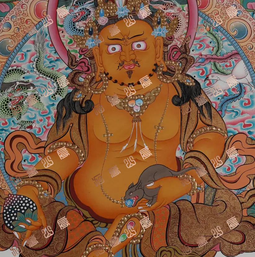 G29财神赞巴拉Zambala唐卡绘画高清电子图片喷绘临摹素材