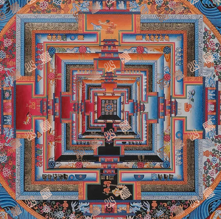 J2真言曼荼罗坛城Mantra mandala唐卡绘画高清电子图片素材