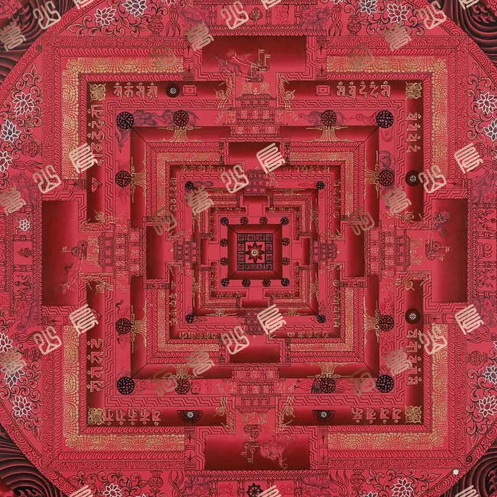 J12真言曼荼罗坛城Mantra mandala唐卡绘画高清电子图片素材
