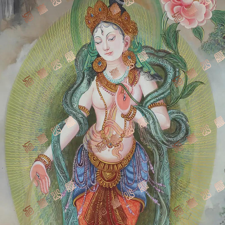 H79白度母White tara唐卡绘画高清喷绘临摹电子图片素材