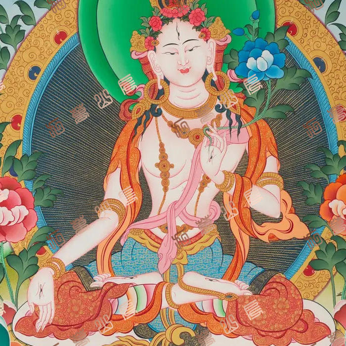 H105白度母White tara唐卡绘画高清喷绘临摹电子图片素材