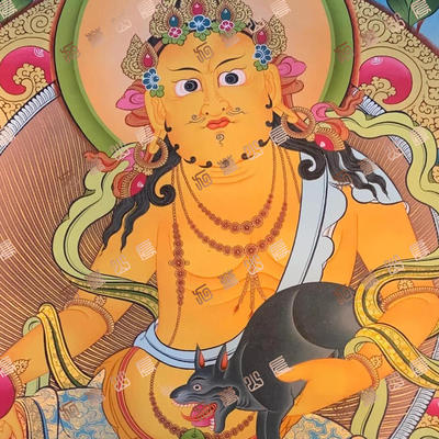 G49财神赞巴拉Zambala唐卡绘画高清电子图片喷绘临摹素材
