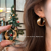 复古港风金色大圈圈耳环耳圈女2025新款 高级感轻奢夸张耳饰 爆款
