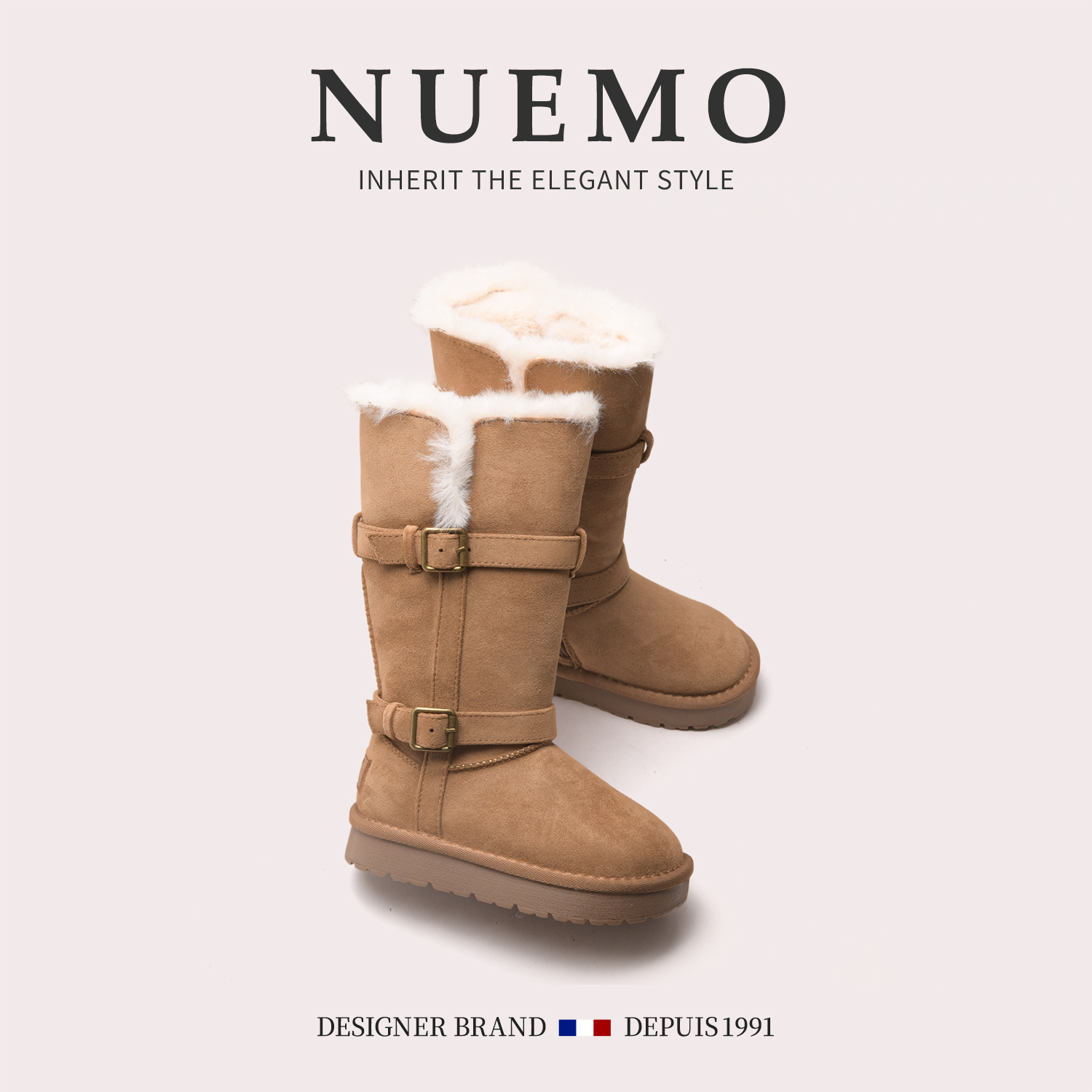 NUEMO童鞋女童高筒棉靴