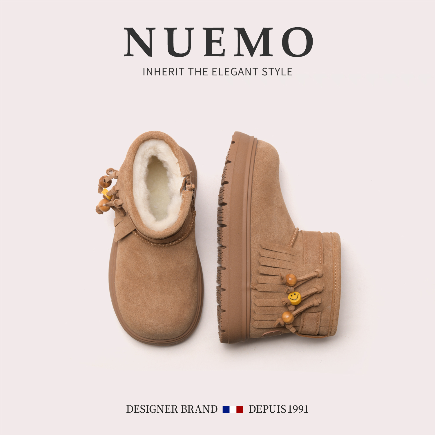 流苏NUEMO冬天加厚勃肯靴大头靴