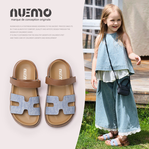 NUEMO女童法国风凉鞋夏天鞋子