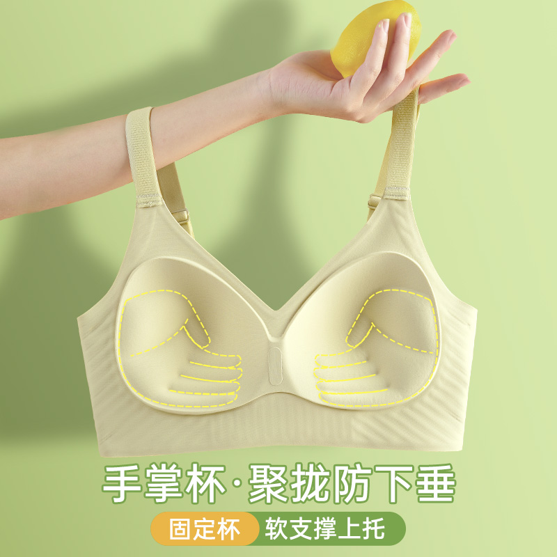 无痕内衣女小胸聚拢一体固定杯