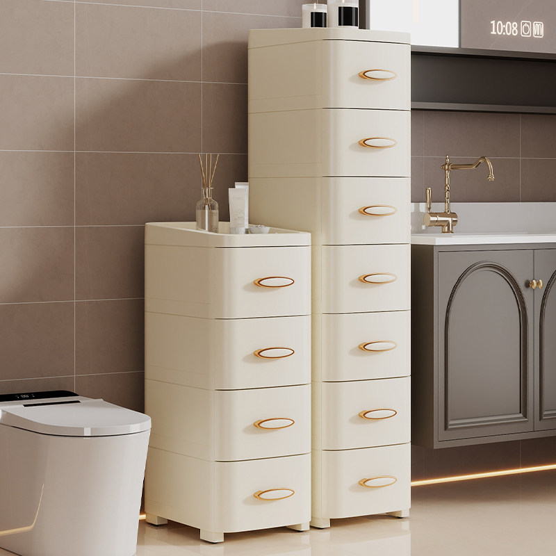 夹缝收纳柜抽屉式家用厨房缝隙柜置物架落地多层浴室卫生间储物柜