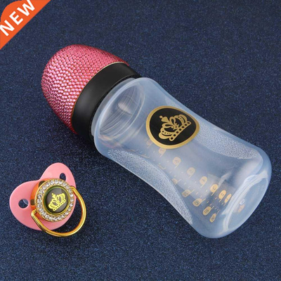 Handmade Bling Rhinestone Baby Bottle Pacifier Set Luxurious
