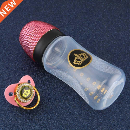 Handmade Bling Rhinestone Baby Bottle Pacifier Set Luxurious