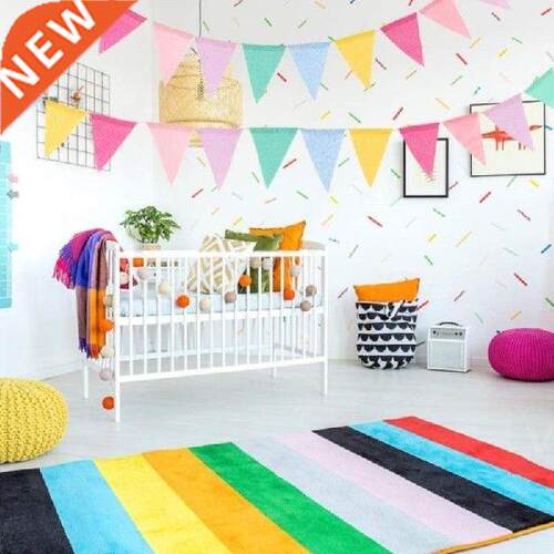 2022 Vintage Colorful Burlap Linen Bunting Flags Pennant