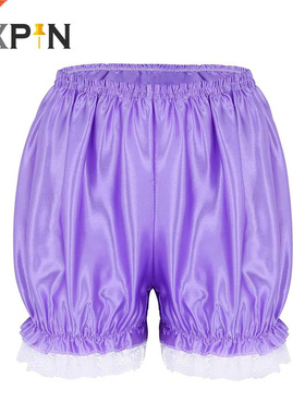 Anti Exposure Bloomers Safety Short Pants Women Shiny Lace L
