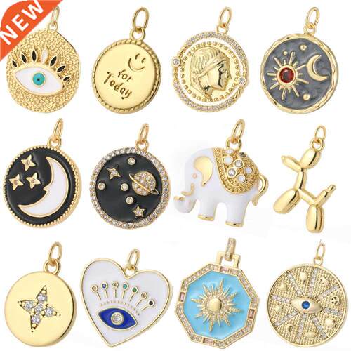 Evil Blue Eye Gold  Pendant Charms for Necklace for Brace